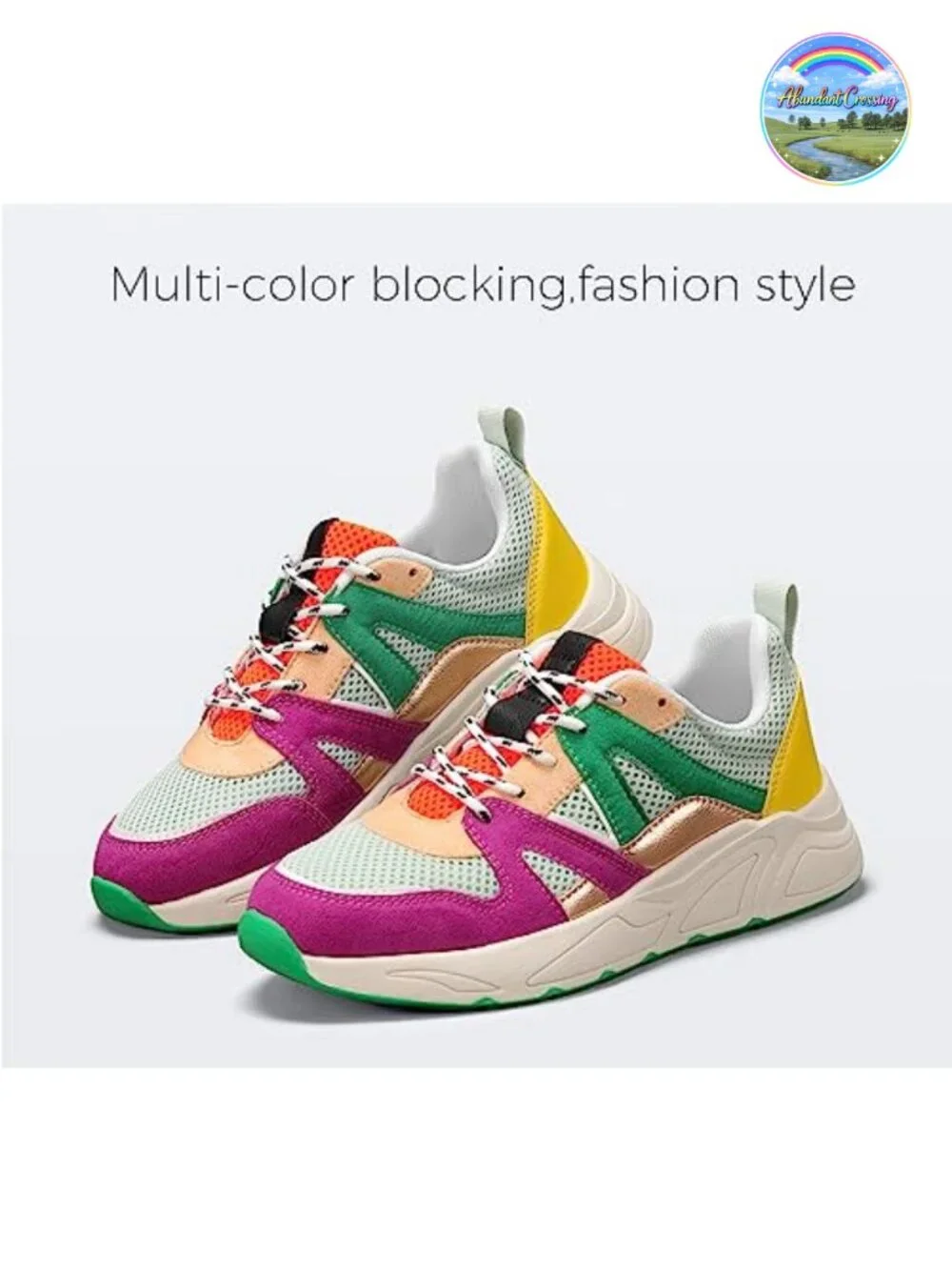 Platform Walking Sneakers Chunky Retro Lace-Up Mesh Suede Memory Foam